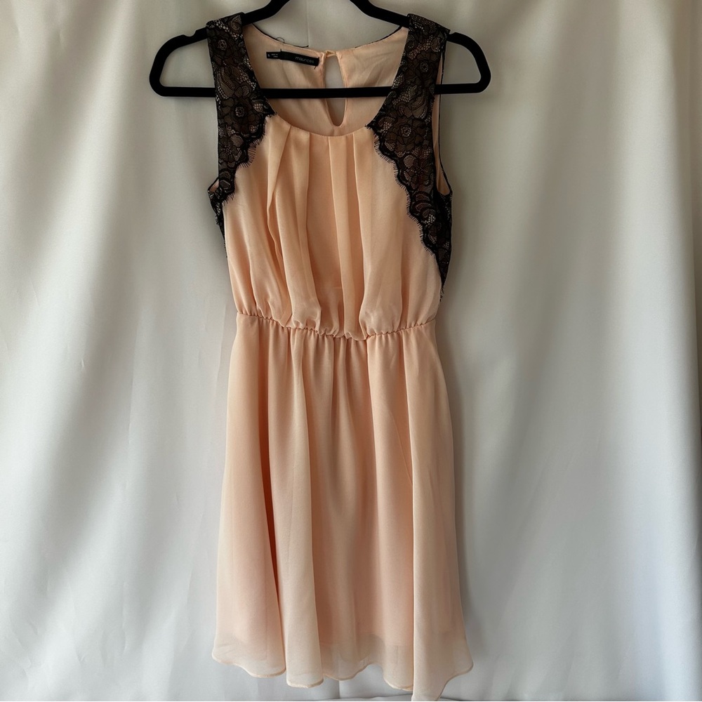 Maurices Peach Dress with Black Lace